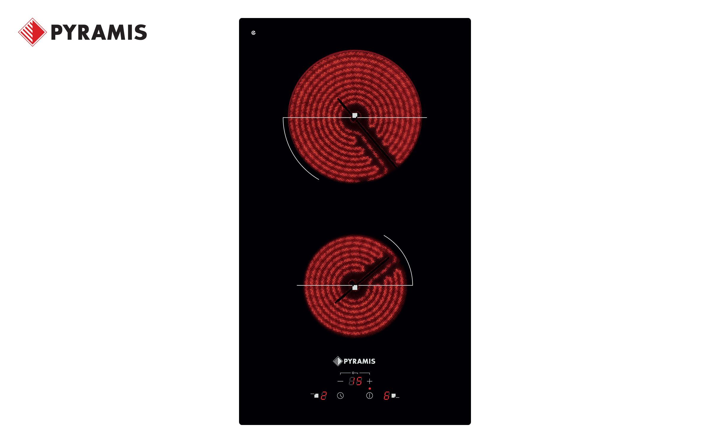 Ceramic hob PYRAMIS, 2 zones, black  1